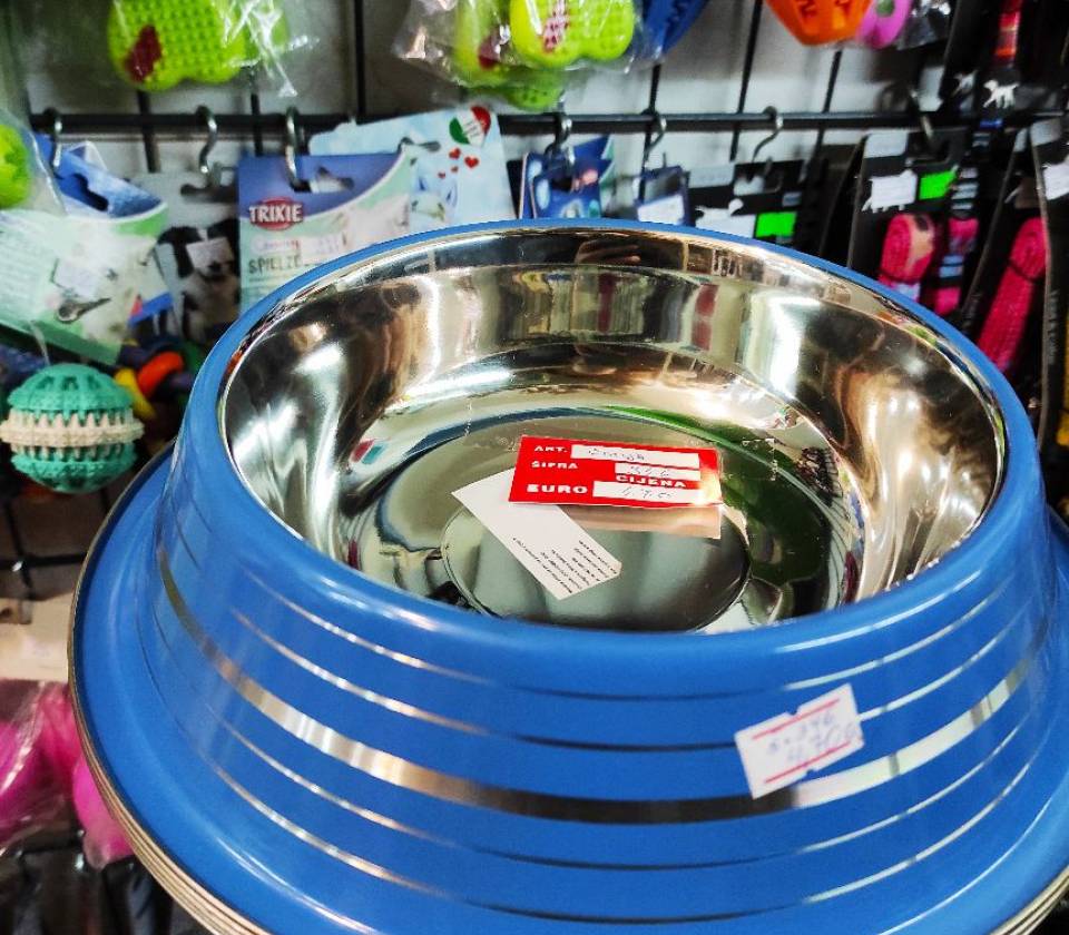 Činija metalna za pse plava 